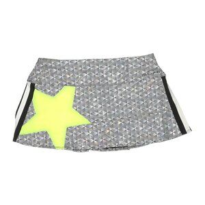 Lucky in love skirt Pop Star Tennis Skirt silver black neon green star sz XL